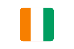 Côte d'Ivoire Flag Square Rounded Shape flag