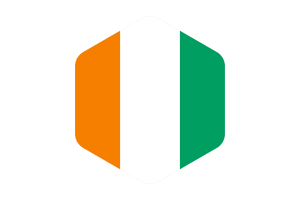 Côte d'Ivoire Flag Rounded Hexagon Shape flag