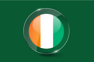 Côte d'Ivoire Flag Glossy Round Button flag
