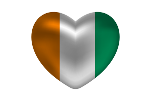 Love of Côte d'Ivoire Heart Shape flag
