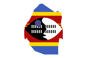 Eswatini Map with Flag flag
