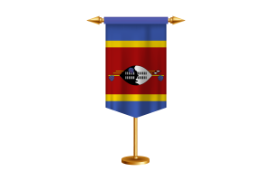 Eswatini Flag Illustration with Stand flag