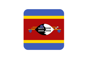 Eswatini Flag Square Rounded Shape flag