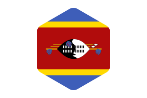 Eswatini Flag Rounded Hexagon Shape flag