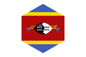 Eswatini Flag Hexagon Shape flag