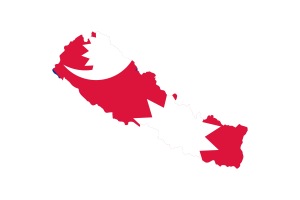 Nepal Map with Flag flag