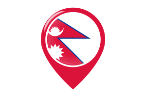 Nepal Flag Map Pin Icon flag