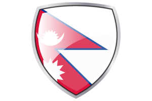 Nepal Flag Couche Heraldic Shield flag
