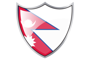 Shield with Flag of Nepal flag