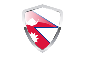Nepal Flag with Pointed Triangular Shield flag