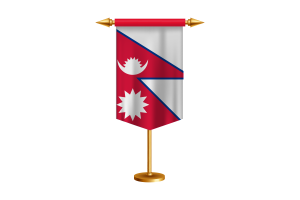 Nepal Flag Illustration with Stand flag