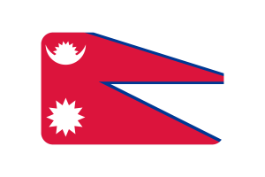 Nepal Flag Triangle Rounded Shape flag