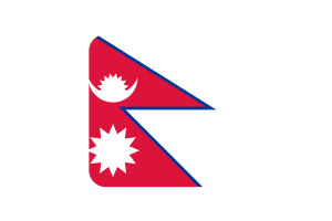 Nepal Flag Square Rounded Shape flag