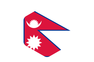 Nepal Flag Rounded Hexagon Shape flag