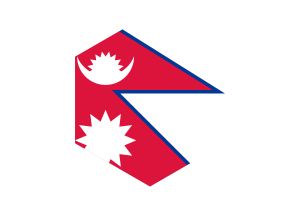 Nepal Flag Hexagon Shape flag