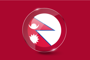 Nepal Flag Glossy Round Button flag