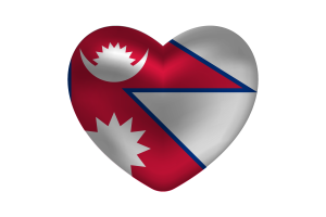 Love of Nepal Heart Shape flag