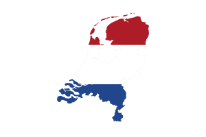 Netherlands Map with Flag flag