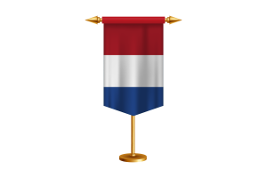 Netherlands Flag Illustration with Stand flag