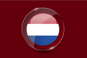 Netherlands Flag Glossy Round Button flag