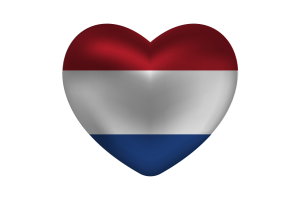 Love of Netherlands Heart Shape flag