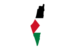 Palestine Map with Flag flag