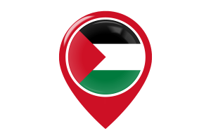 Palestine Flag Map Pin Icon flag