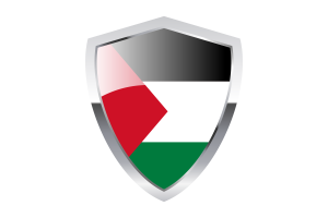 Palestine Flag with Pointed Triangular Shield flag