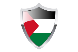 Palestine Flag with Medieval Heater Shield flag
