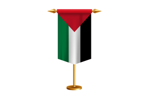 Palestine Flag Illustration with Stand flag