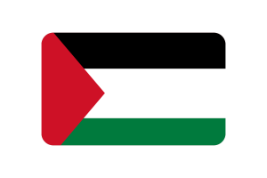 Palestine Flag Triangle Rounded Shape flag