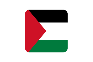 Palestine Flag Square Rounded Shape flag