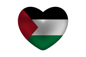 Love of Palestine Heart Shape flag