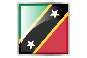Saint Kitts and Nevis Flag Square icon flag