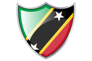Shield with Flag of Saint Kitts and Nevis flag