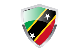 Saint Kitts and Nevis Flag with Pointed Triangular Shield flag