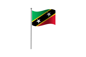 Waving Flag of Saint Kitts and Nevis flag