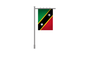 3d Saint Kitts and Nevis Standing Flag flag