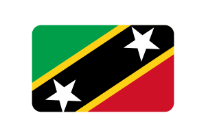 Saint Kitts and Nevis Flag Triangle Rounded Shape flag