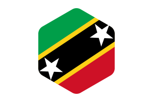 Saint Kitts and Nevis Flag Rounded Hexagon Shape flag