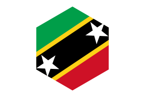 Saint Kitts and Nevis Flag Hexagon Shape flag