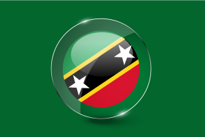 Saint Kitts and Nevis Flag Glossy Round Button flag