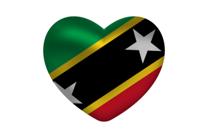 Love of Saint Kitts and Nevis Heart Shape flag