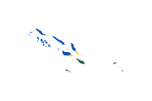 Solomon Islands Map with Flag flag