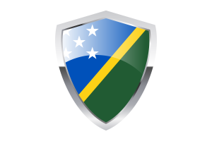 Solomon Islands Flag with Pointed Triangular Shield flag