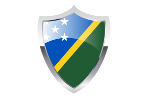 Solomon Islands Flag with Medieval Heater Shield flag