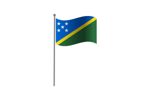 Waving Flag of Solomon Islands flag