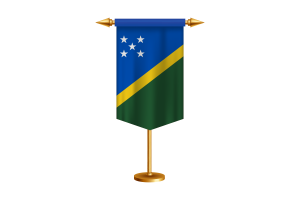 Solomon Islands Flag Illustration with Stand flag