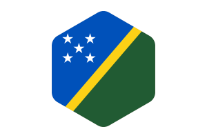 Solomon Islands Flag Rounded Hexagon Shape flag