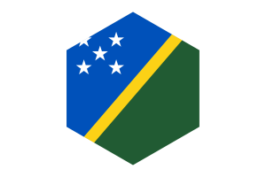 Solomon Islands Flag Hexagon Shape flag
